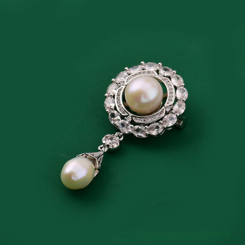 Vintage Light Luxury Natural Pearl High-end Brooch